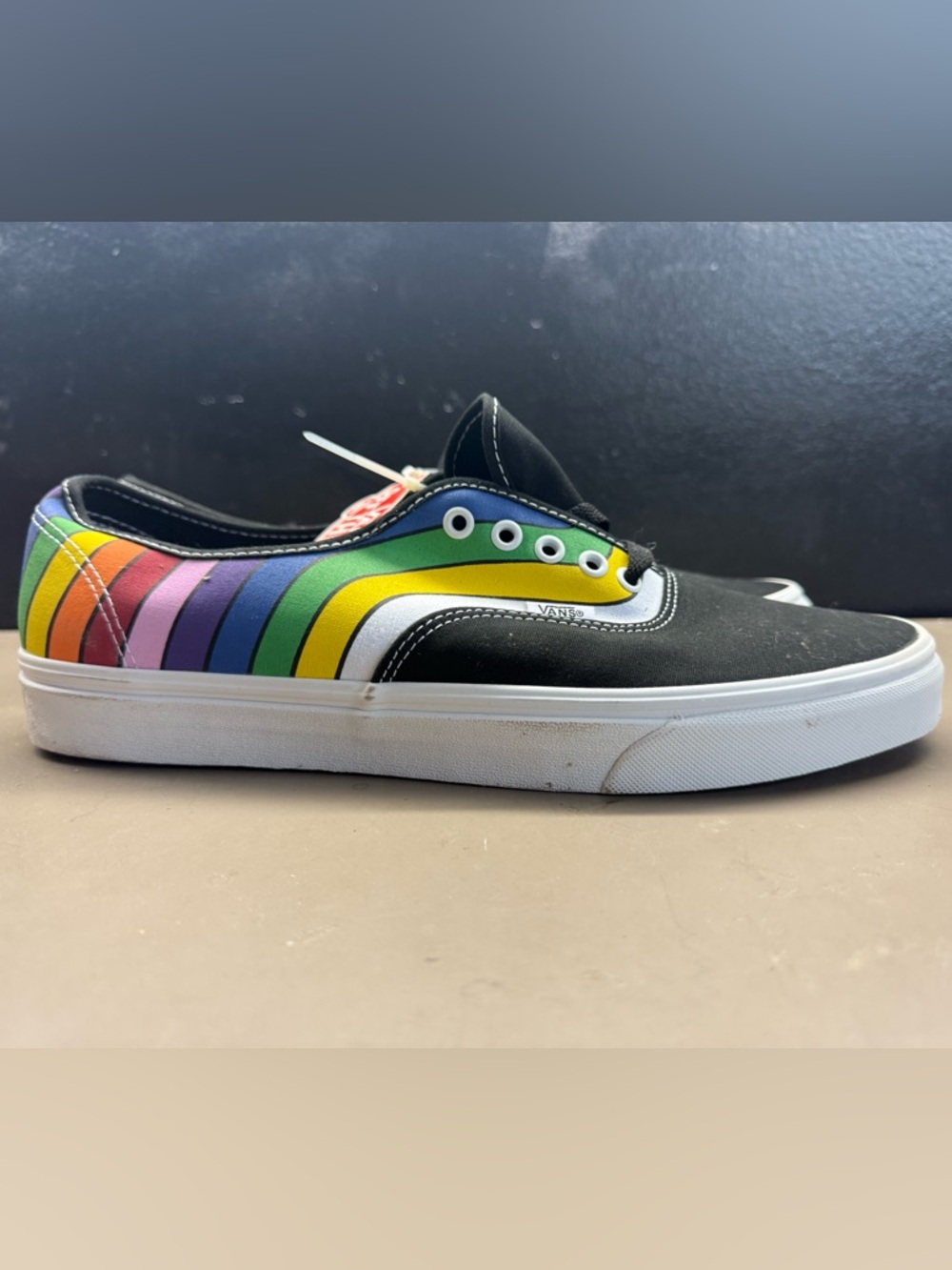 New w/Box Men's Vans Authentic Refract Black/White/Multicolor Canvas Size Men 12